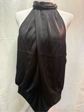 NWT Express Black Satin Bodysuit